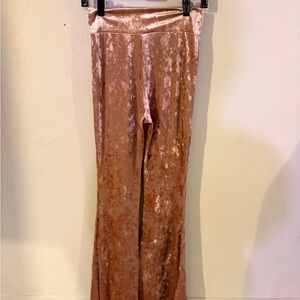 Velour Flare Pants in Blush
